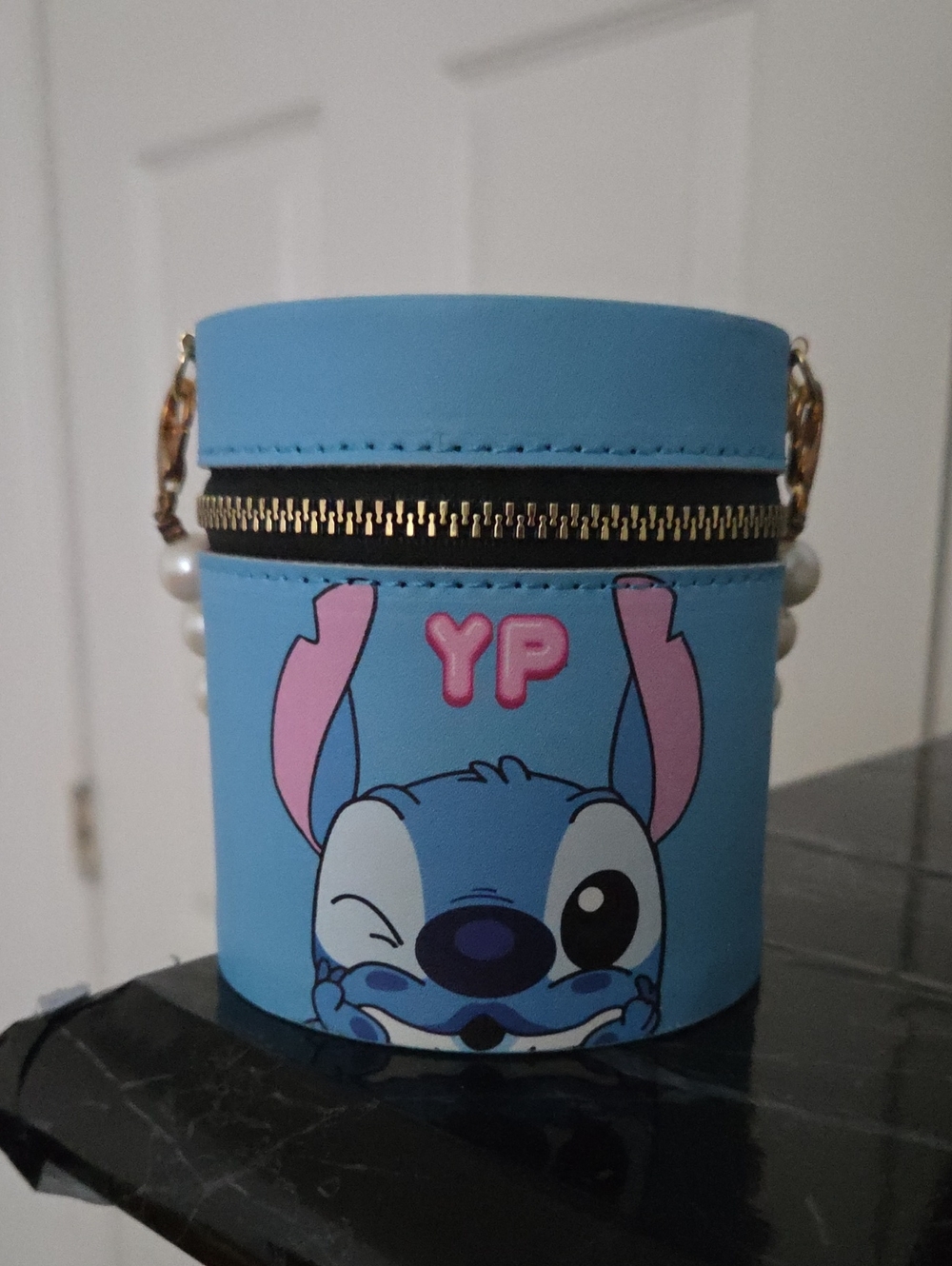 Blue Stitch Round Bag